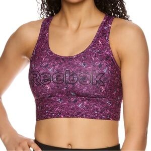 Reebok Women’s Renew Longlined Printed Sports Bra with removable pads